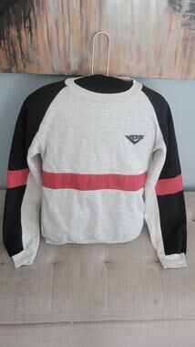 Vintage 90s PONY Kids Crewneck Sweatshirt Cropped Color Block NOS Youth L 12-14